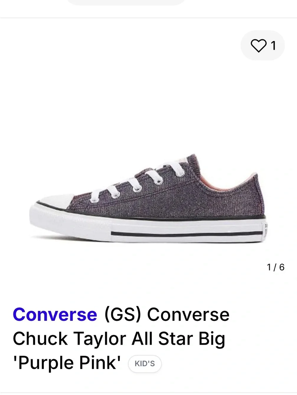Converse Low-Top Canvas Sneakers in Metallic Purple, NWOT